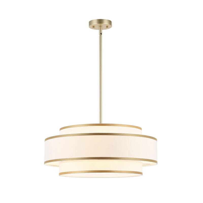 GetLedel 4-Light Double Shaded Drum Chandelier