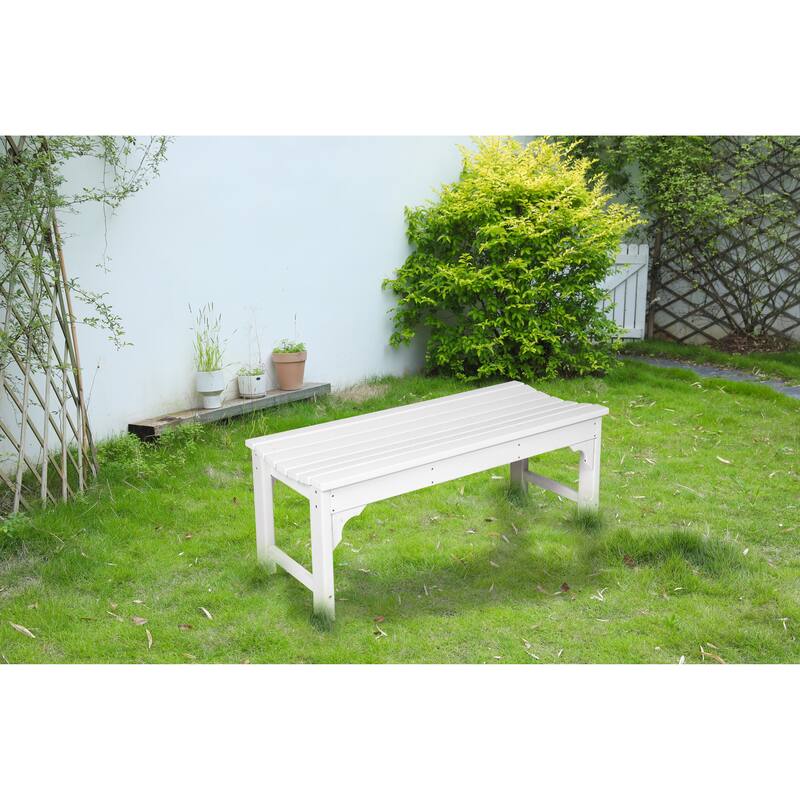 Backless Hdpe Adirondack Bench With Wood Texture (Excluding the table)