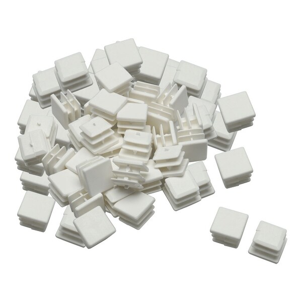 70pcs 15 x 15mm Square Ribbed Tube Inserts Pipe Tubing Cover Cap