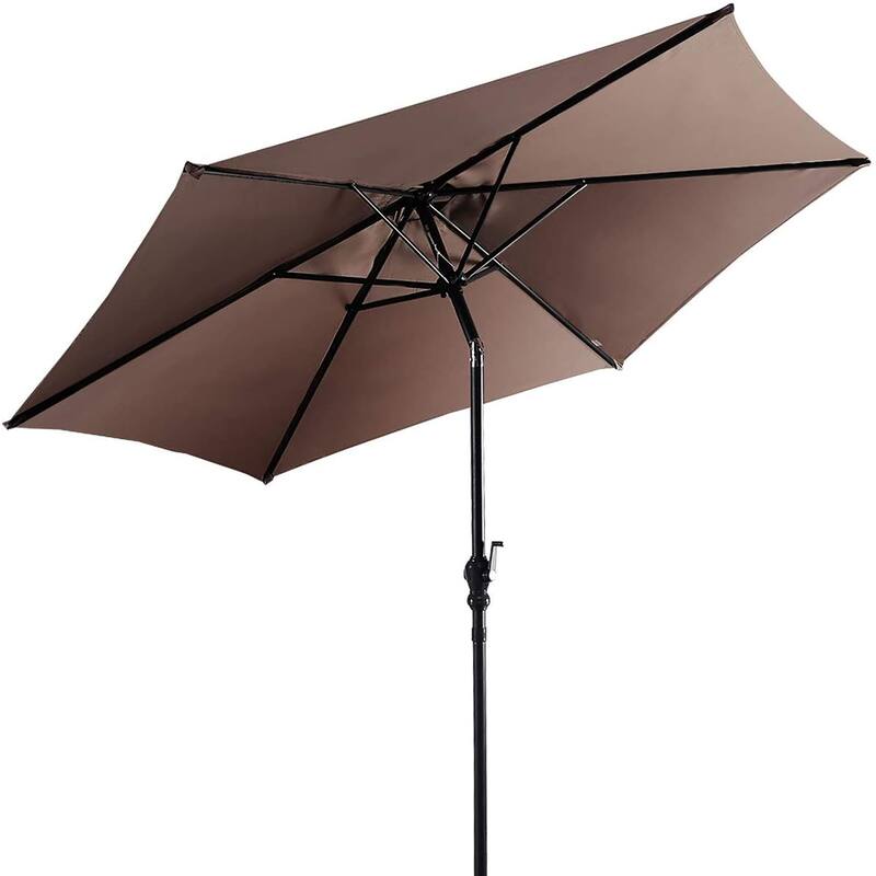 Costway 9ft Patio Umbrella Outdoor W/ 50 LBS Round Umbrella Stand W/