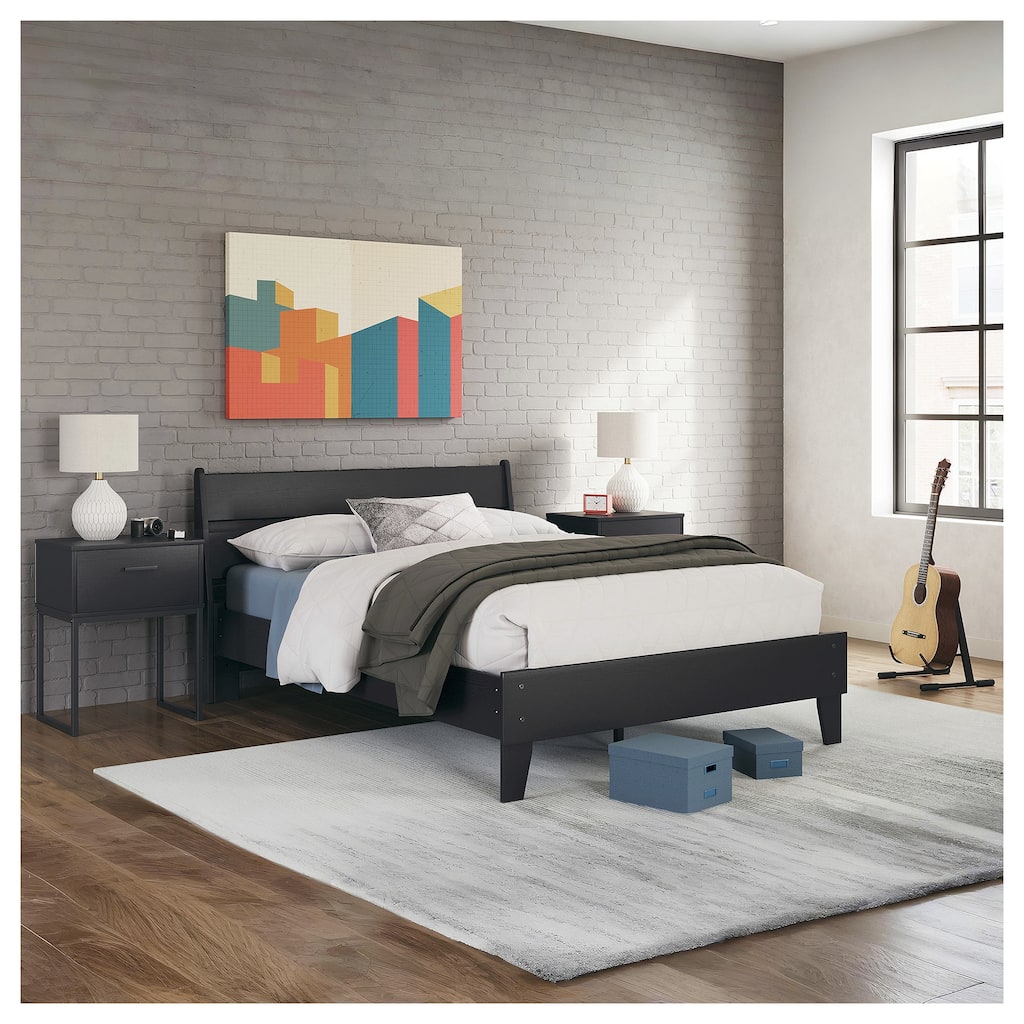 Signature Design by Ashley Socalle Black Panel Platform Bed