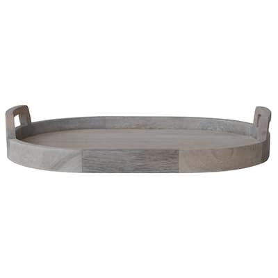 Mango Wood Tray with Handles - 18" L x 12" W x 3" H