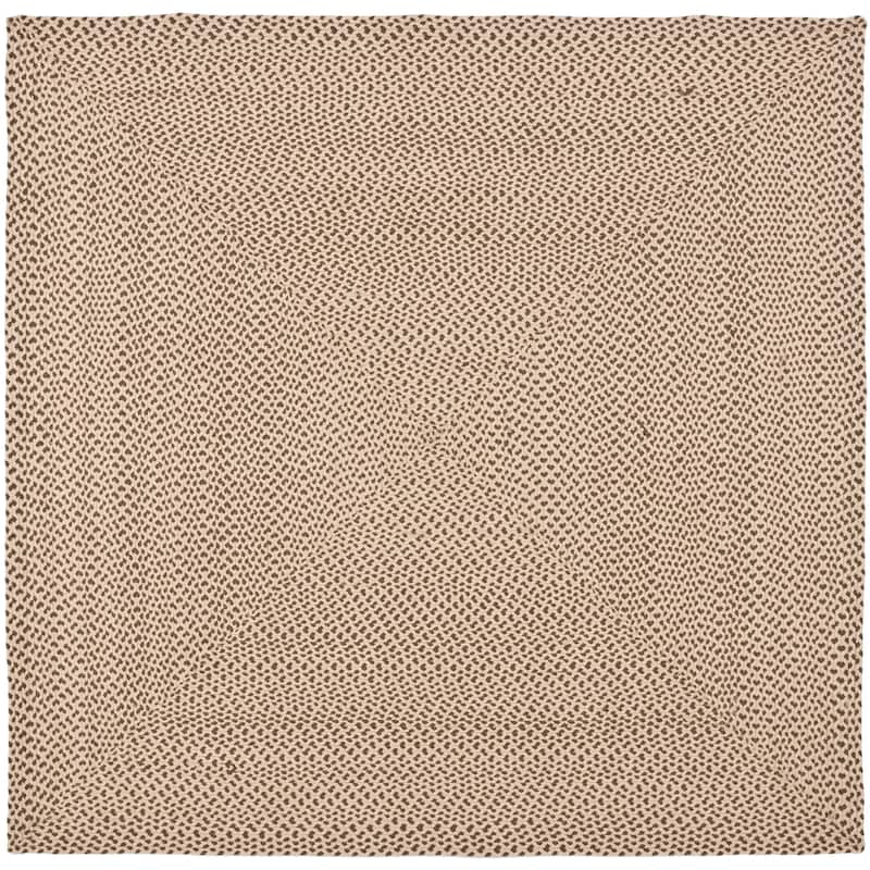 SAFAVIEH Handmade Braided Bellina Country Cotton Rug - 6' Square - Beige/Brown