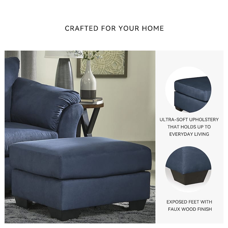 Darcy Contemporary Blue Ottoman
