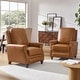 preview thumbnail 1 of 57, Cigar Mid-century Modern Genuine Leather Recliner with Solid Wood Legs and Nailhead Trim Set of 2 by HULALA HOME