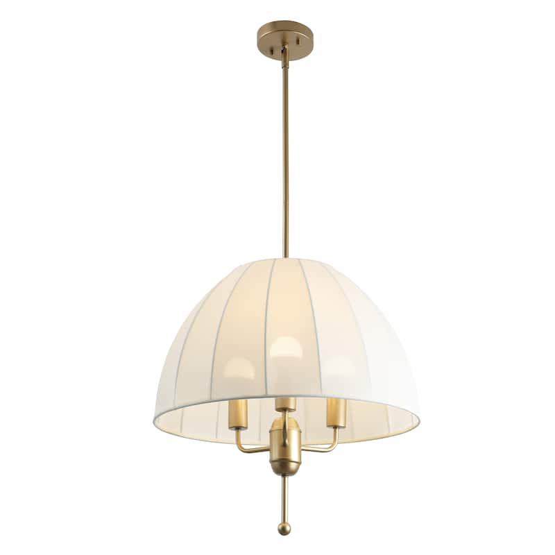 SAFAVIEH Couture Silvie, 3-Light, 20-inch, Fabric/Metal Pendant - 20"W x 20"D x 59"H