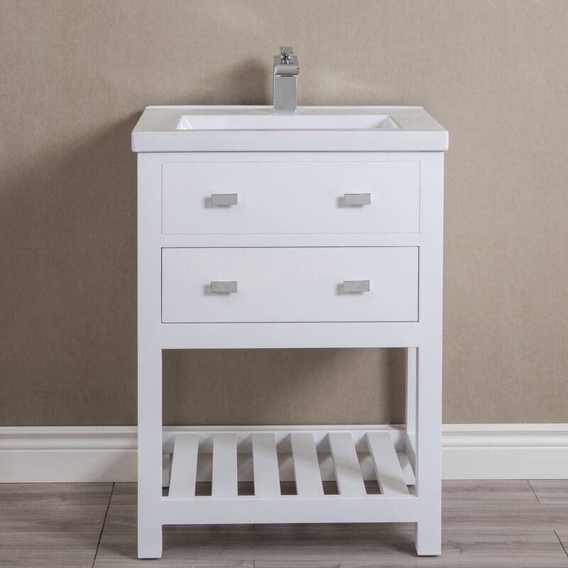 Viola 24-inch MDF 1-drawer Single Bowl Ceramic Top Vanity