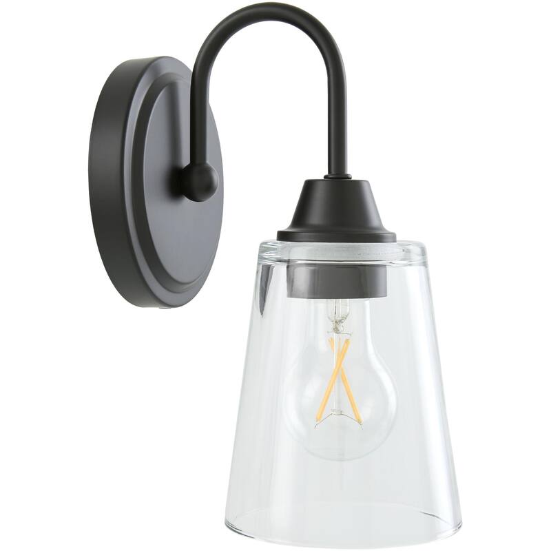 Livabliss Yueva Modern Wall Sconce - Black/Clear