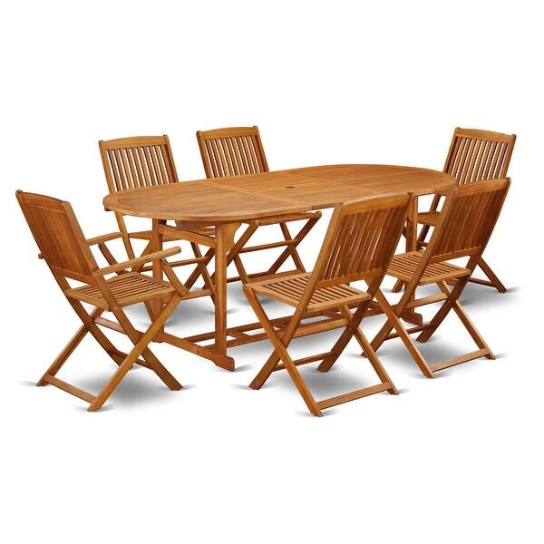 Shop Acacia Wood Outdoor Patio Set Offers An Outdoor Table