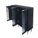 preview thumbnail 11 of 9, Accent Cabinet Lacquered Wooden Cabinet with 4 Glass Doors Sideboard Buffet Server Cabinet Storage Cabinet