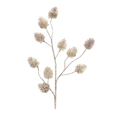 Champagne Pinecone Spray (Set of 6) - 9.5 x 4.5 x 30