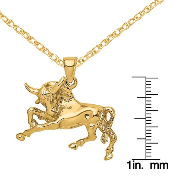 14K Yellow Gold Bull Bull Fighting 