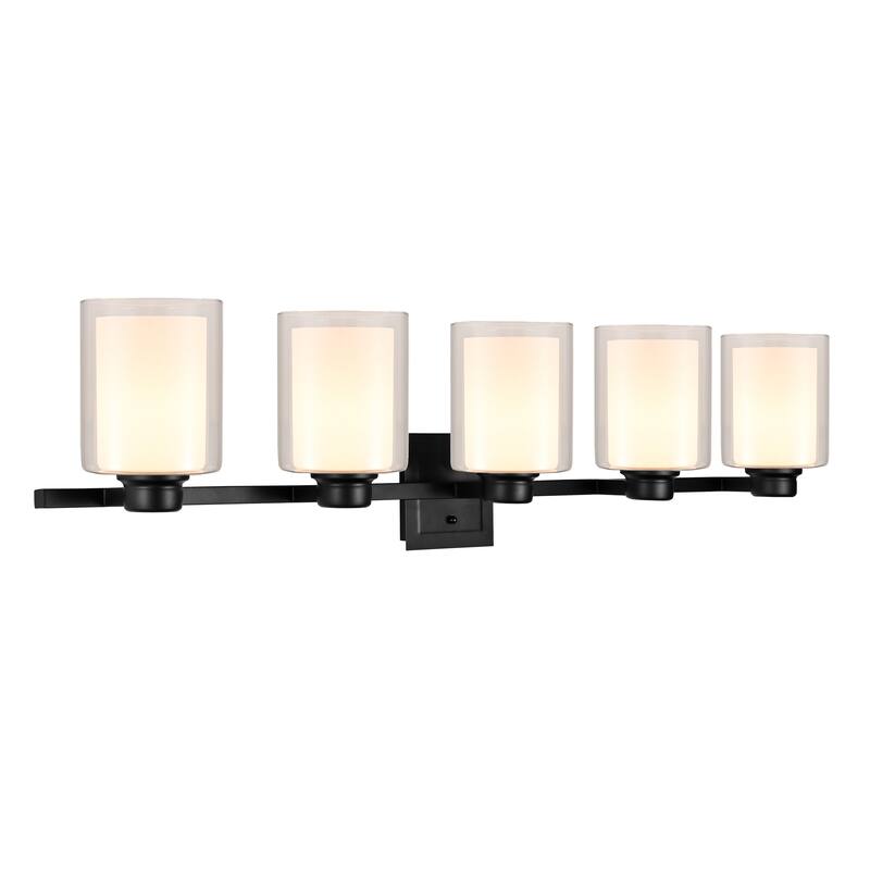 5 Light Oslo Vanity Light Fixture Matte Black - Matte Black