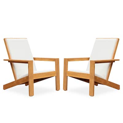 Cambridge Casual Sedona Set of 2 Teak Outdoor Upholstered Modern Adirondack Chairs