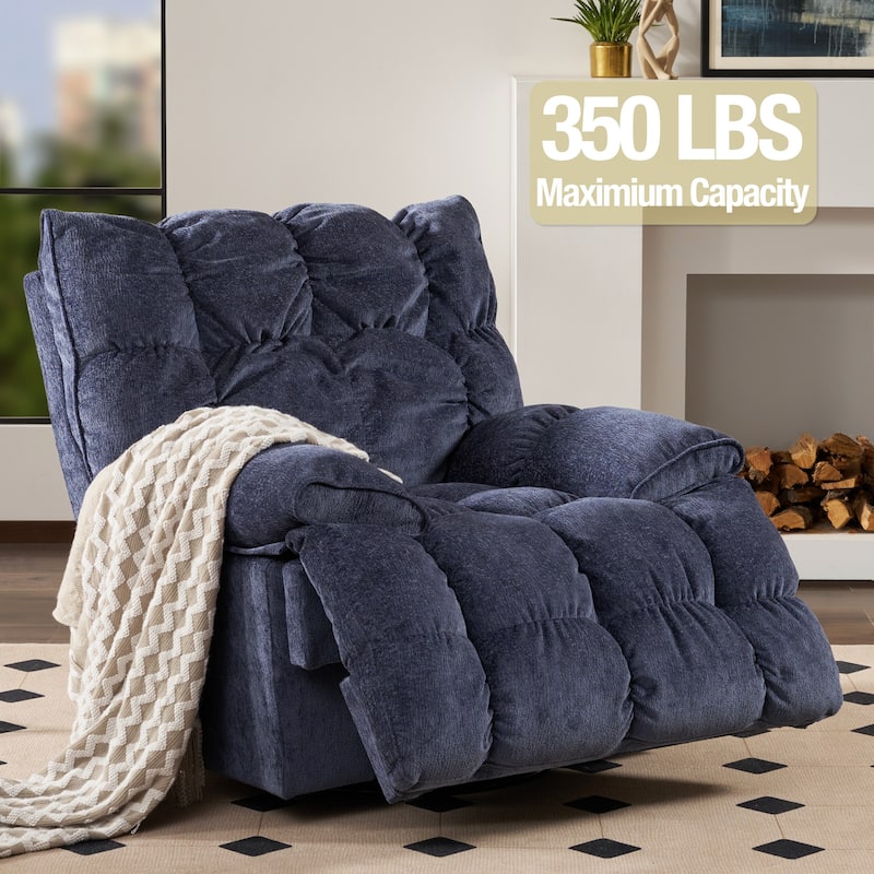 360° Swivel Electric Rocker Recliner, Plush High Backrest, Spacious Seat, Multiple Recline Positions for Ultimate Comfort