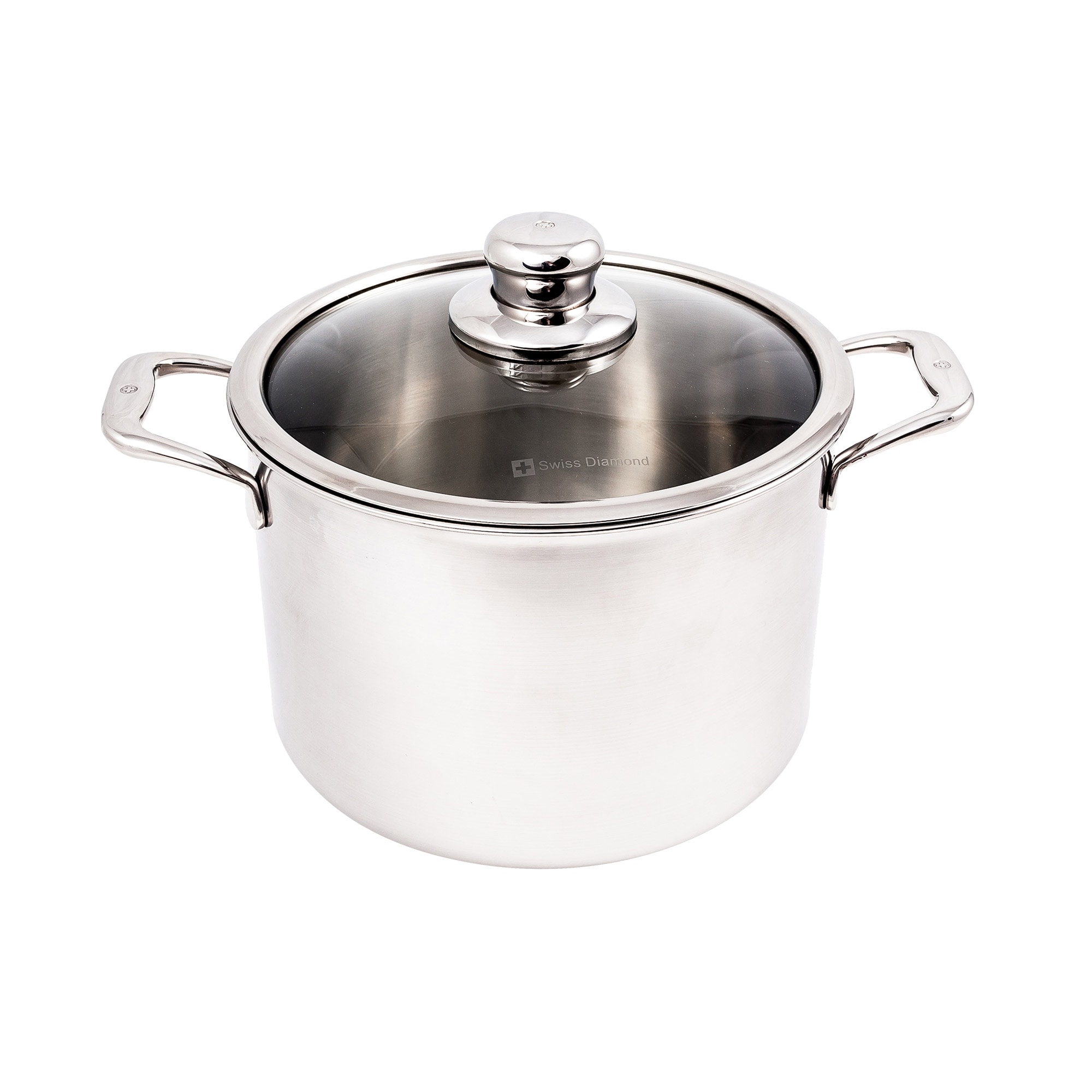 7.5L 24cm (7.9 Quart 9.5 Inch) Premium Clad Stainless Steel Induction Stock Pot With Lid Bed