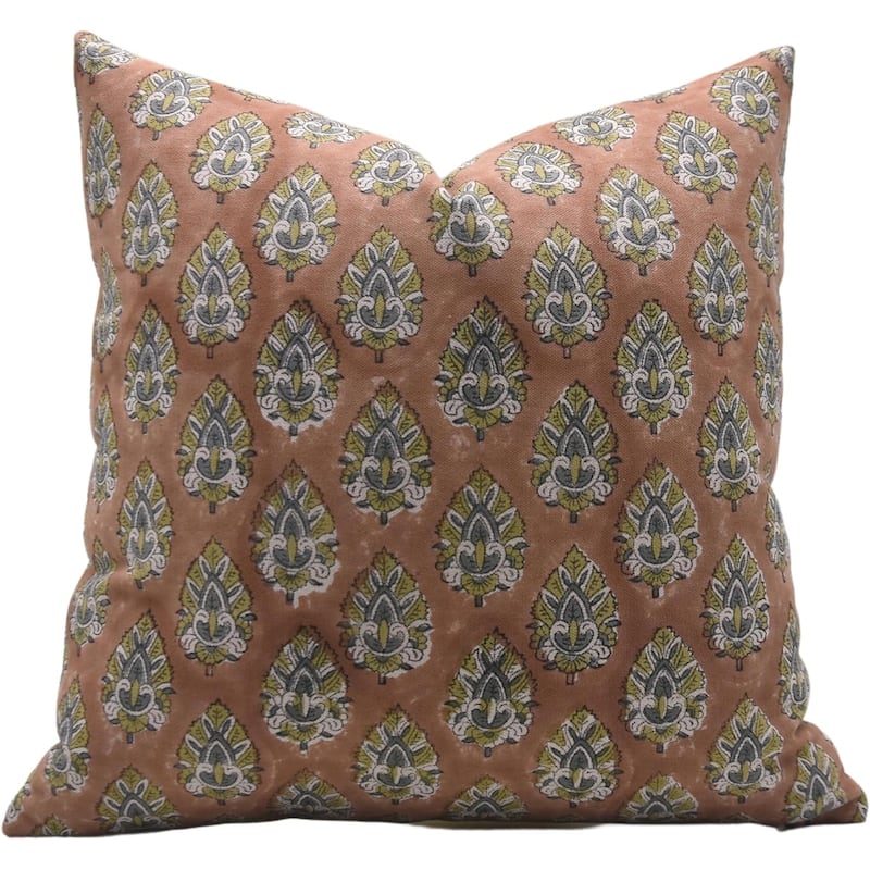 Fabdivine Cotton Boho Block print pillow Cover - Pillow Covers - 24" x 24"