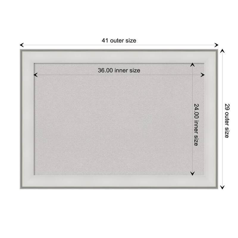 Imperial Silver Framed Grey Corkboard Bulletin Board - Imperial White - Board Size 36x24