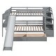 preview thumbnail 5 of 30, Twin over Twin Bunk Bed with Storage Staircase, Slide, and Desk, Grey
