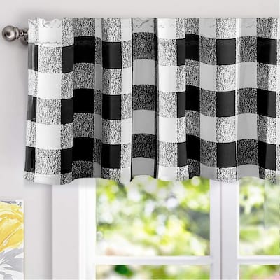 DriftAway Buffalo Checker Plaid Pattern Lined Window Valance - 52'' width x 18'' length