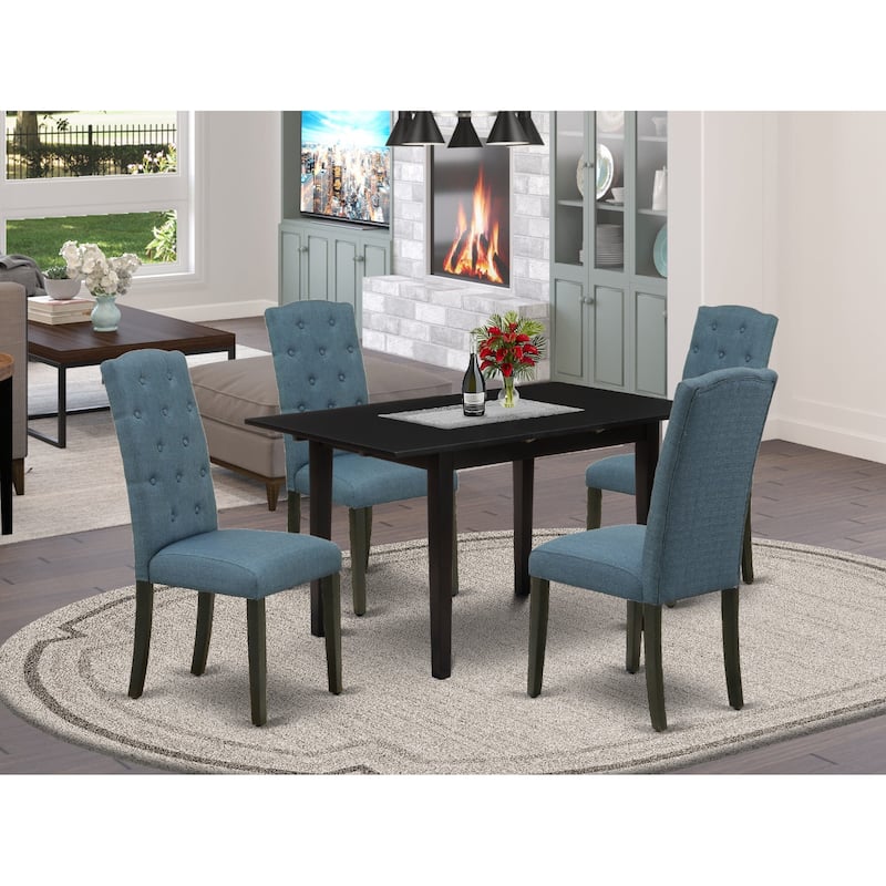 East West Furniture Kitchen Table Set a Rectangle Dining Table and