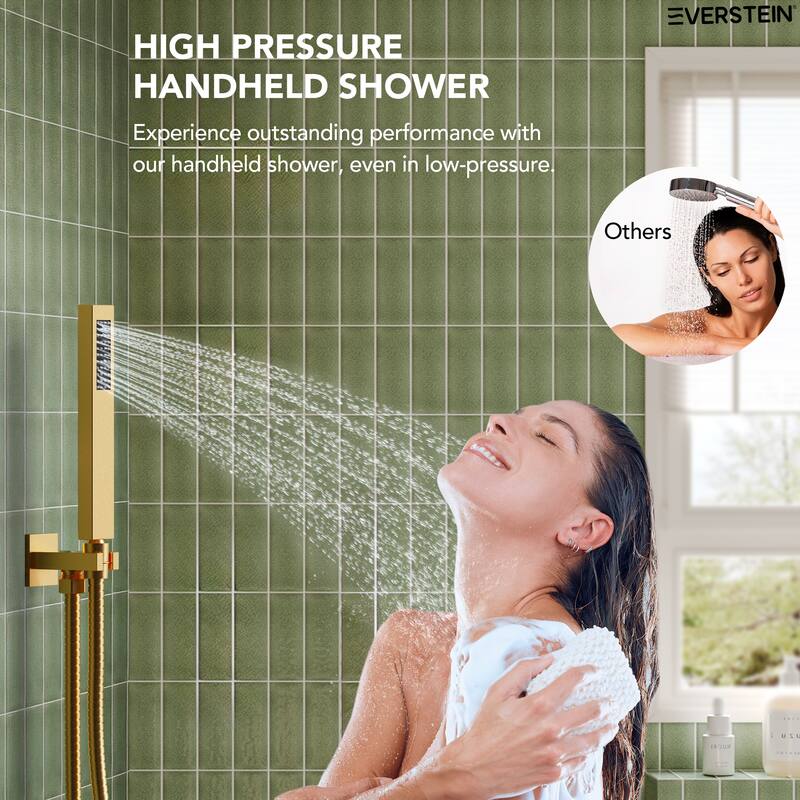 LCD Digital Display Shower System ,12" High-Pressure Rainfall Shower Head with Pressure-Balanced Valve