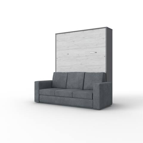 Contempo Vertical Wall Bed with a Sofa, 62.9x78.7 inch