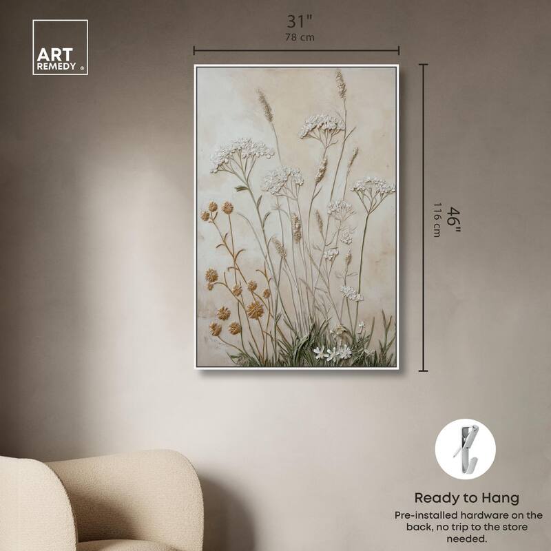 Plaster Petal Panorama Canvas by Art Remedy