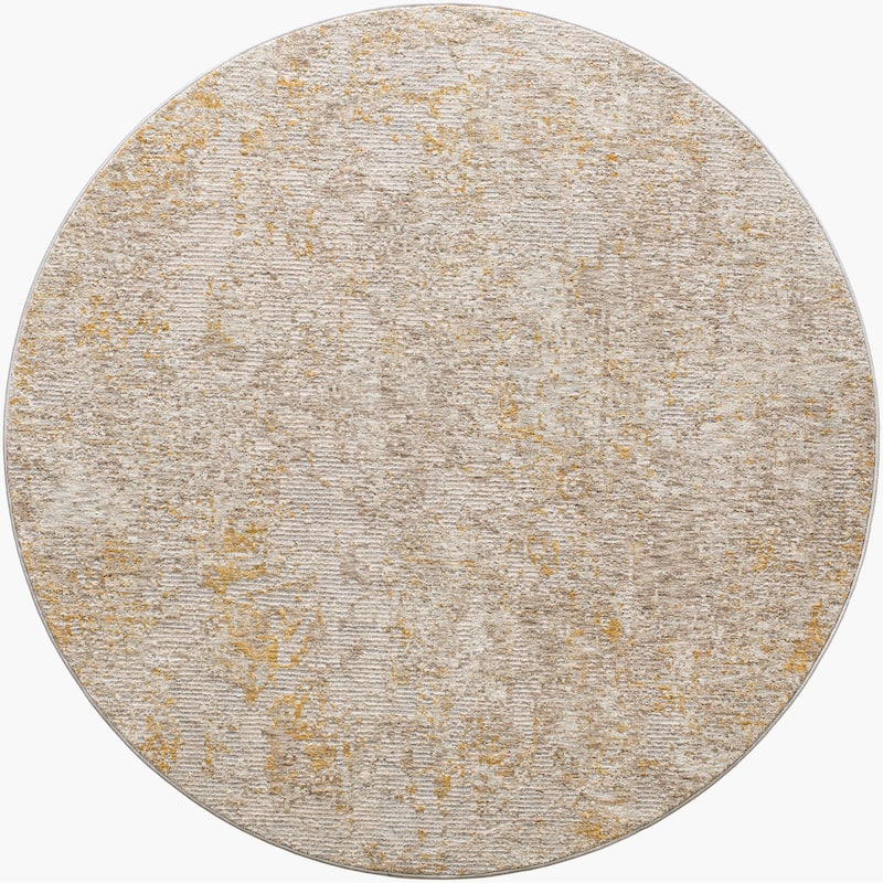 Livabliss Modern & Contemporary Reina Abstract Area Rug - 6'7" x 6'7" Round - Gray