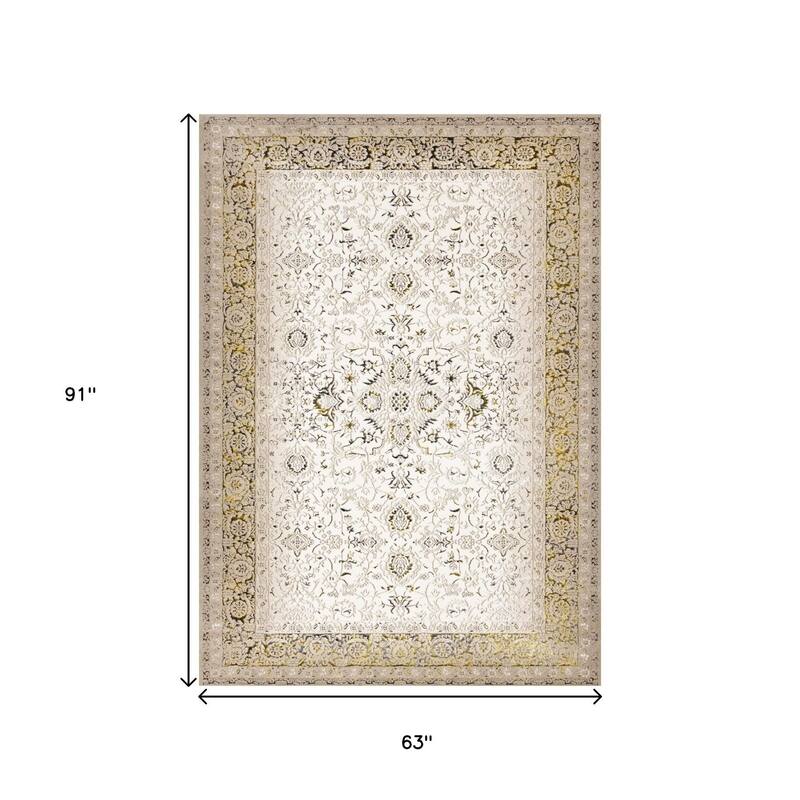HomeRoots Medallion Modern Rectangle Area Rug - 5' X 8'