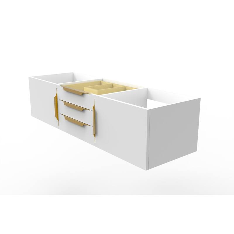 Alpine 60" Wall Mounted Bathroom Vanity (Base Only)
