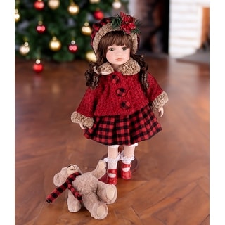 Vintage Porcelain Doll in Red Attire with Teddy Bear/ Christmas Figurine - Bed Bath & Beyond - 39518436 Vintage Porcelain Doll in Red Attire with Teddy Bear/ Christmas Figurine - Bed Bath & Beyond - 39518436