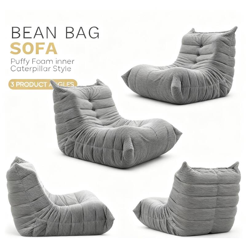 Button-Tufted Accent Chair Bean Bag Chair / Living Room Lazy Sofa Lounge Chair Reading Chair