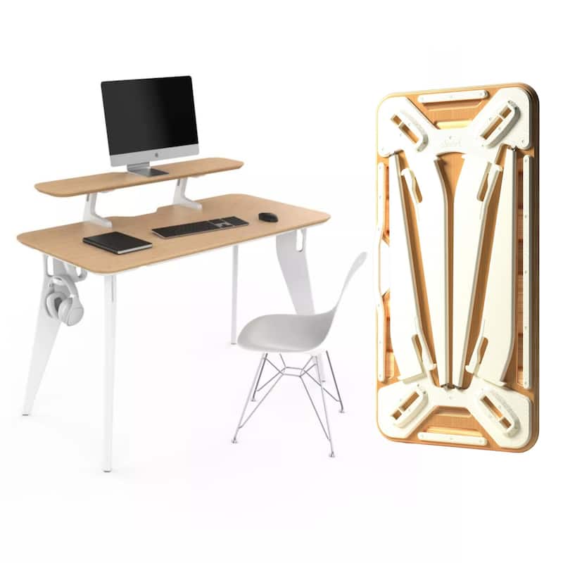 Hoek Desk Bundle - Birch with White Legs