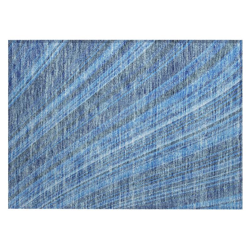 Machine Washable Indoor/ Outdoor Stripe Wave Chantille Rug