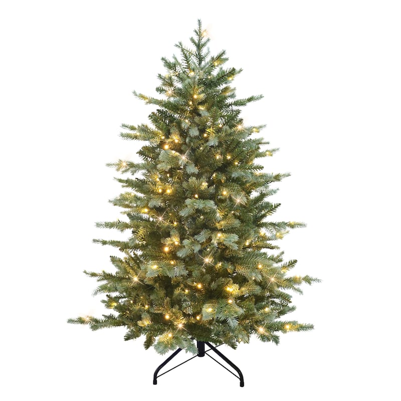 Puleo International 4.5' Pre-Lit Linden Fir Artificial Tree with 200 Dual-Color LED Lights
