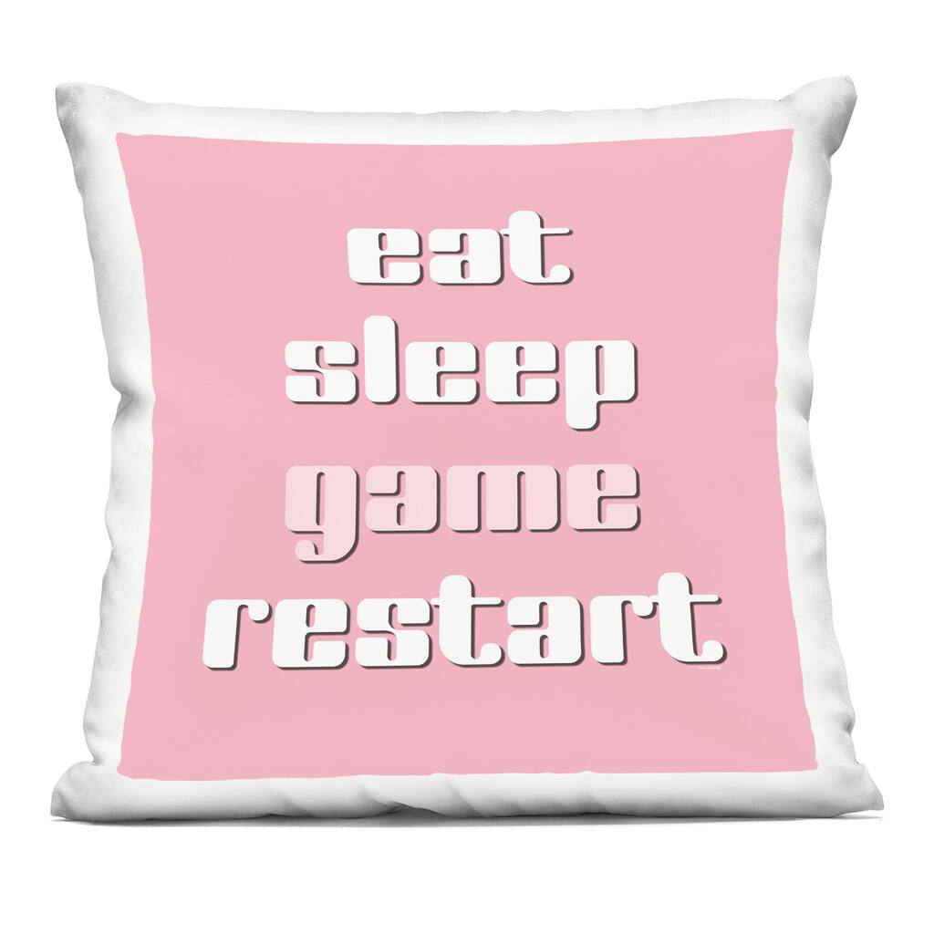 Stupell Gamer Phrases on Pink Decorative Printed Throw Pillow Design by Yass Naffas Designs