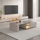 preview thumbnail 2 of 12, Modern Extendable Coffee Table with Storage Drawers, Motion Sensor LED Lights, Open Shelves and Soft-Close Storage