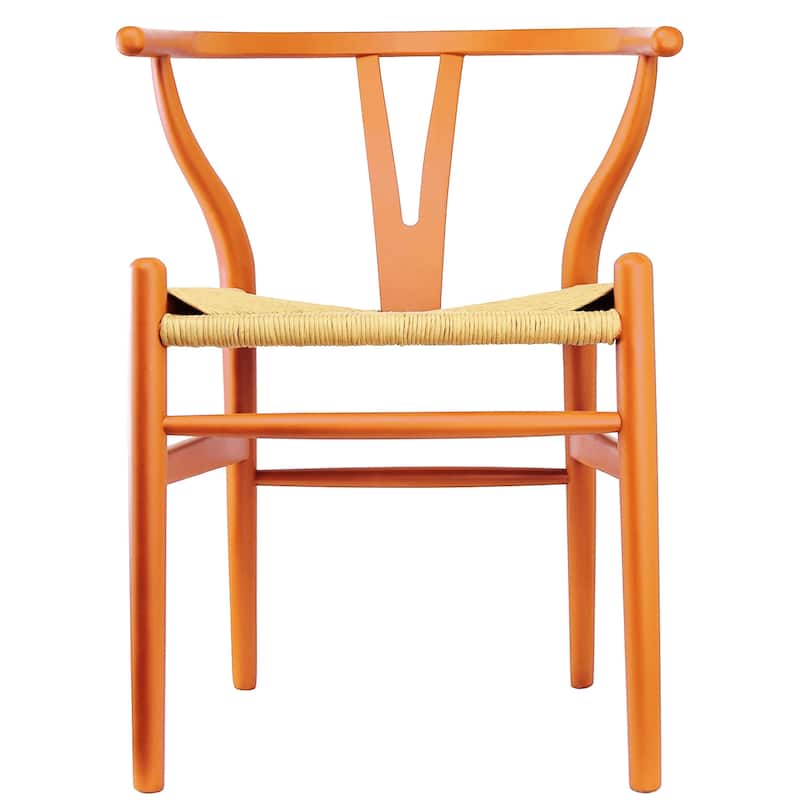 Modern Wood Dining Chair With Open Back Arm Armchair Hemp Seat For Home Restaurant Office