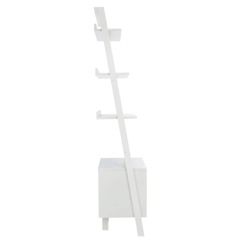 SAFAVIEH Ilianka Natural/Charcoal 3-Shelf 1 Door Etagere - 25" W x 15.4" L x 72" H - 25Wx15Dx72H
