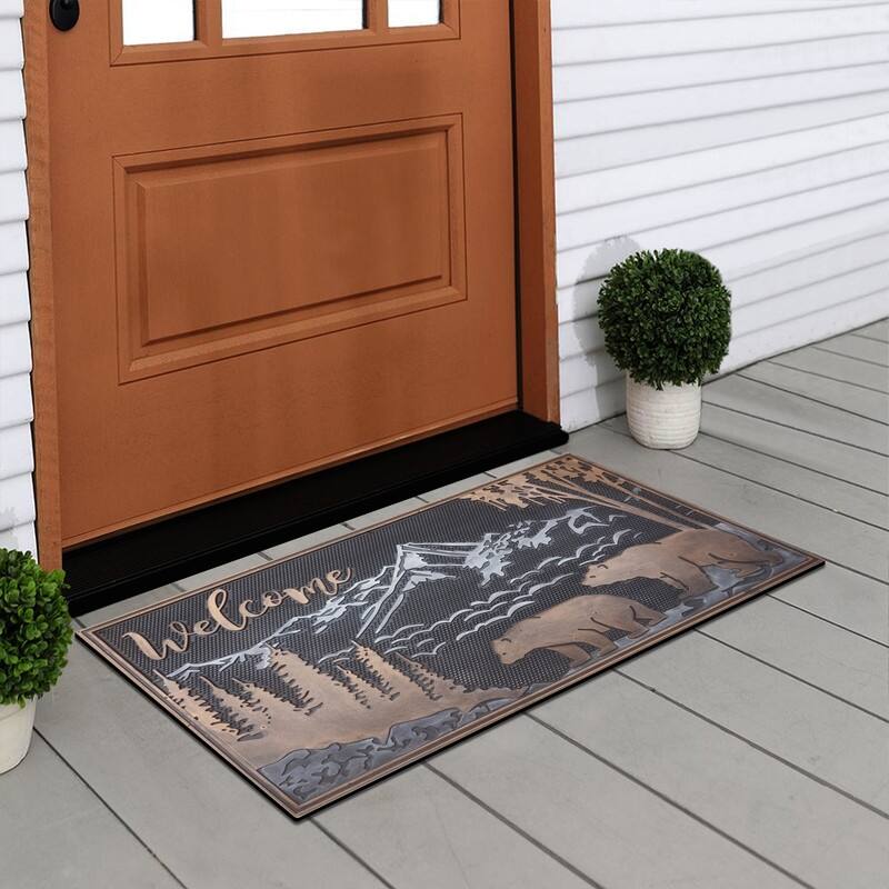 A1HC All Weather Rubber Door Mat, Dirt Grabber Durable Welcome Doormat, Pin Scrapper Doormat