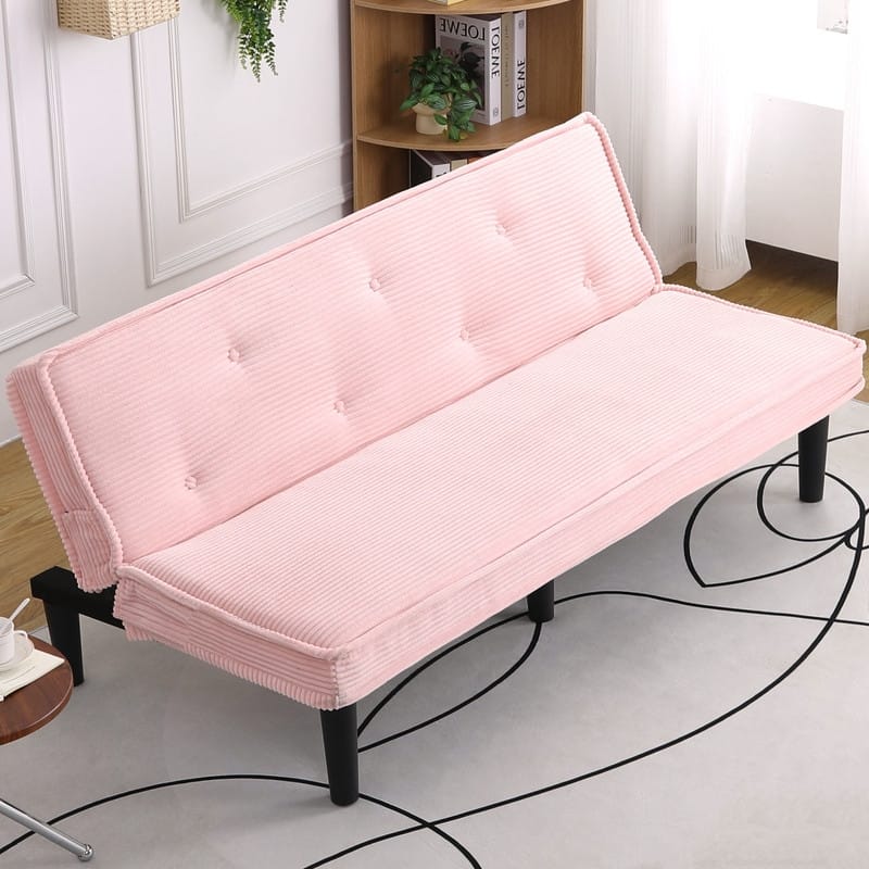 65.7" Corduroy Armless Upholstered Sofa Bed