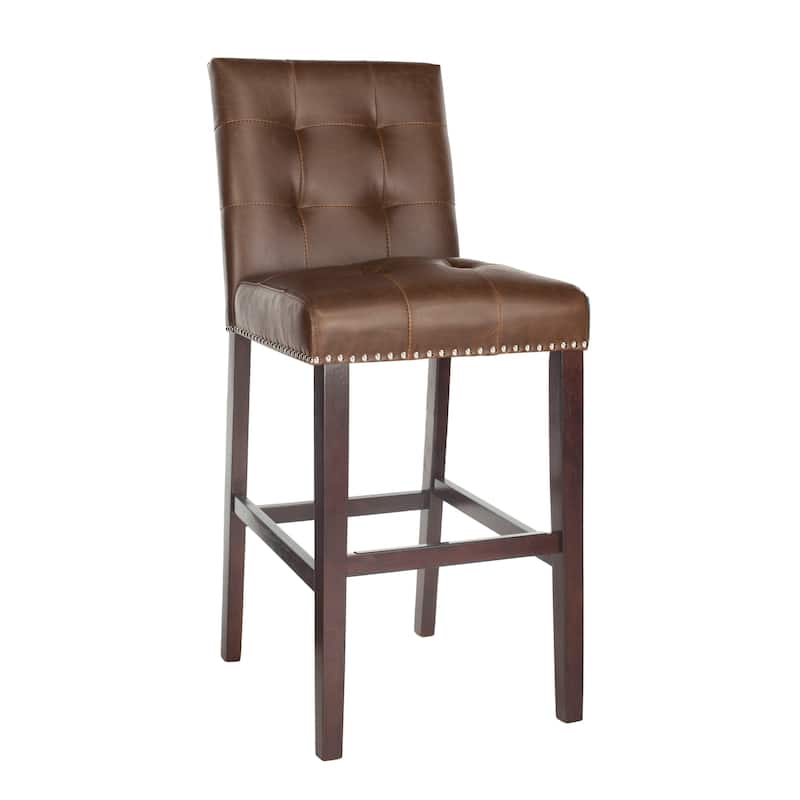 SAFAVIEH Arabella 31-inch Bar Stool - Brown / Espresso (Set of 2) - 19" x 23.3" x 44" - 19" x 23.3" x 44" - 19Wx23Dx44H