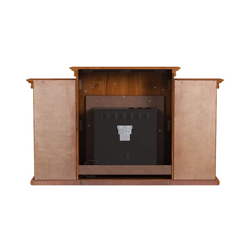 SEI Furniture Jennifer Electric Fireplace and Mantel with Bookshelves