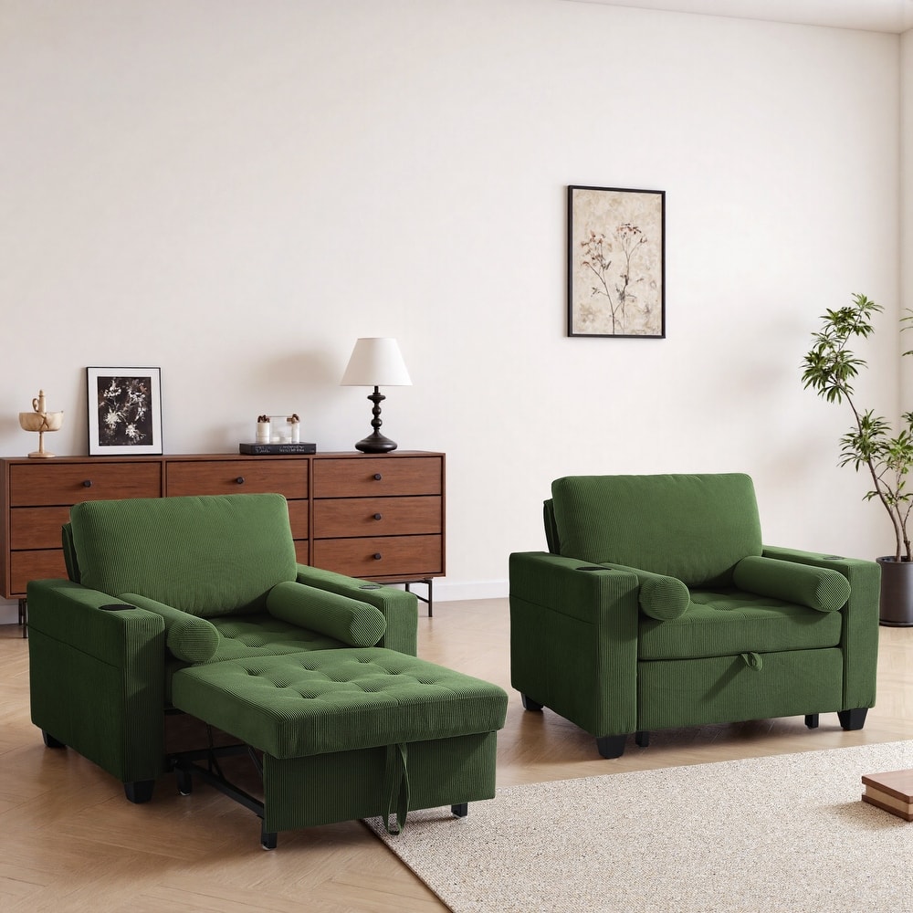 3-in-1 Adjustable Sleeper Sofa Bed Convertible Chair for Living Room