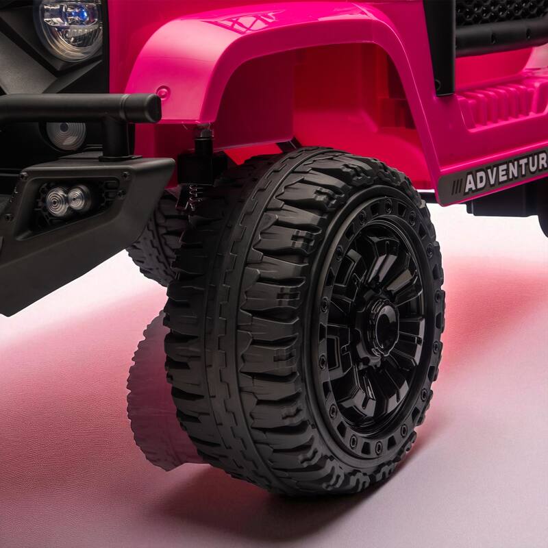 24V 2-Seater Kids Ride On Truck with Remote Control, Dual Motors, LED Headlights, Bluetooth Music, USB/MP3 & 4-Wheel Suspension