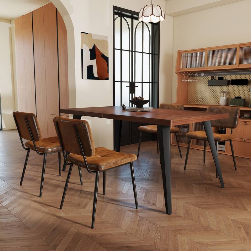 Homy Casa 5-Piece Modern Dining Set with Rectangular Table and Upholstered Side Chairs