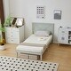 preview thumbnail 43 of 45, Twin Size Solid Wood Platform Bed Frame With Headboard White