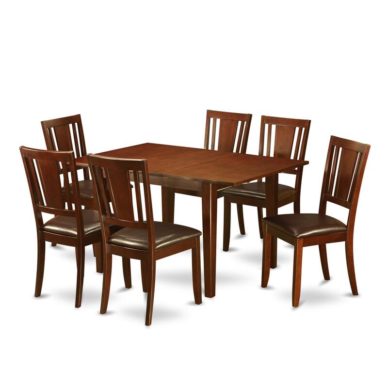 East West Furniture Modern Dining Table Set- a Rectangle Wooden Table and Dining Room Chairs, Mahogany (Chair Seat Option)