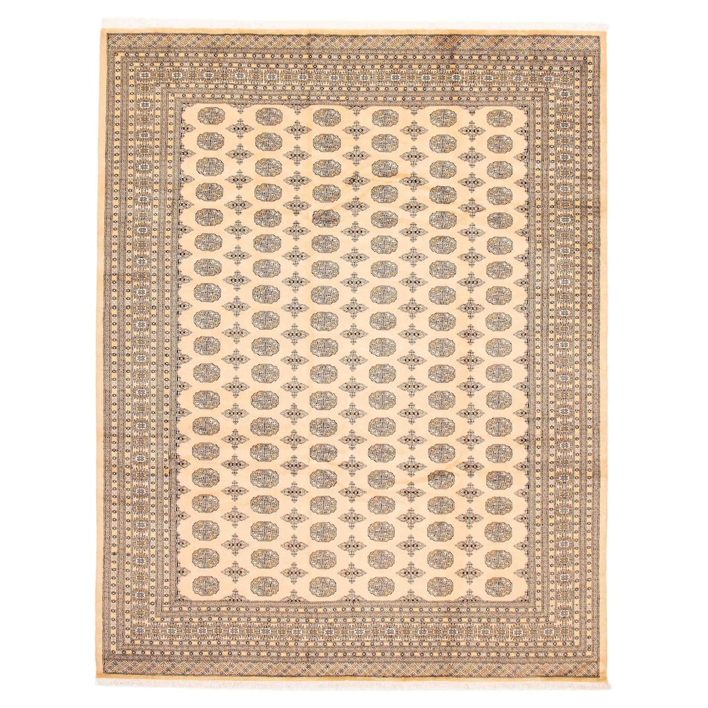 ECARPETGALLERY Hand-knotted Finest Peshawar Bokhara Ivory Wool Rug - 9'3 x 11'10